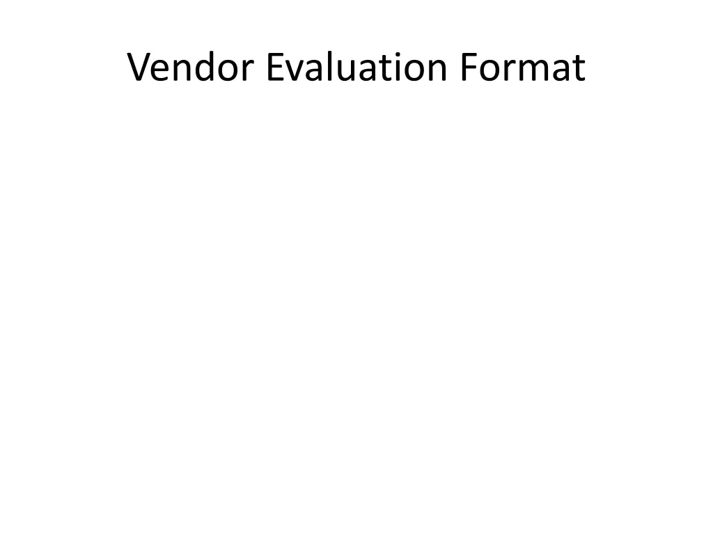 vendor evaluation format