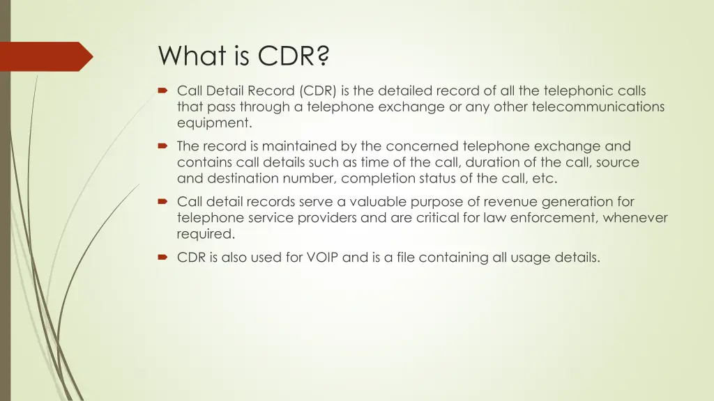 what is cdr