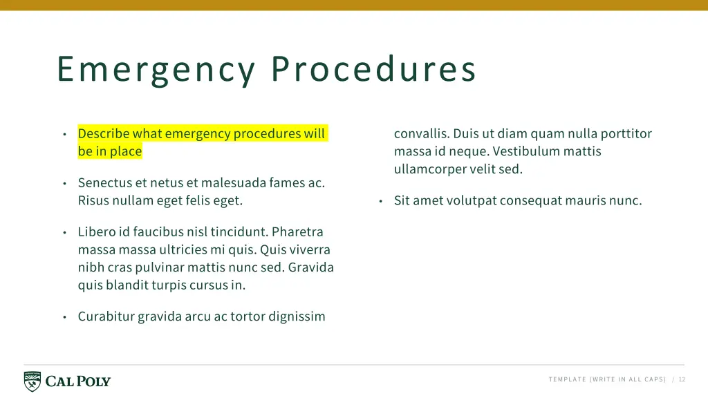 emergency procedures