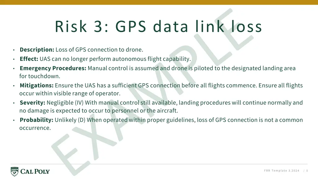 risk 3 gps data link loss