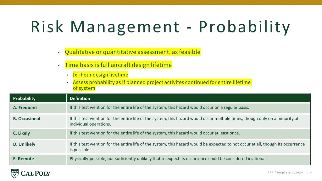 risk management probability