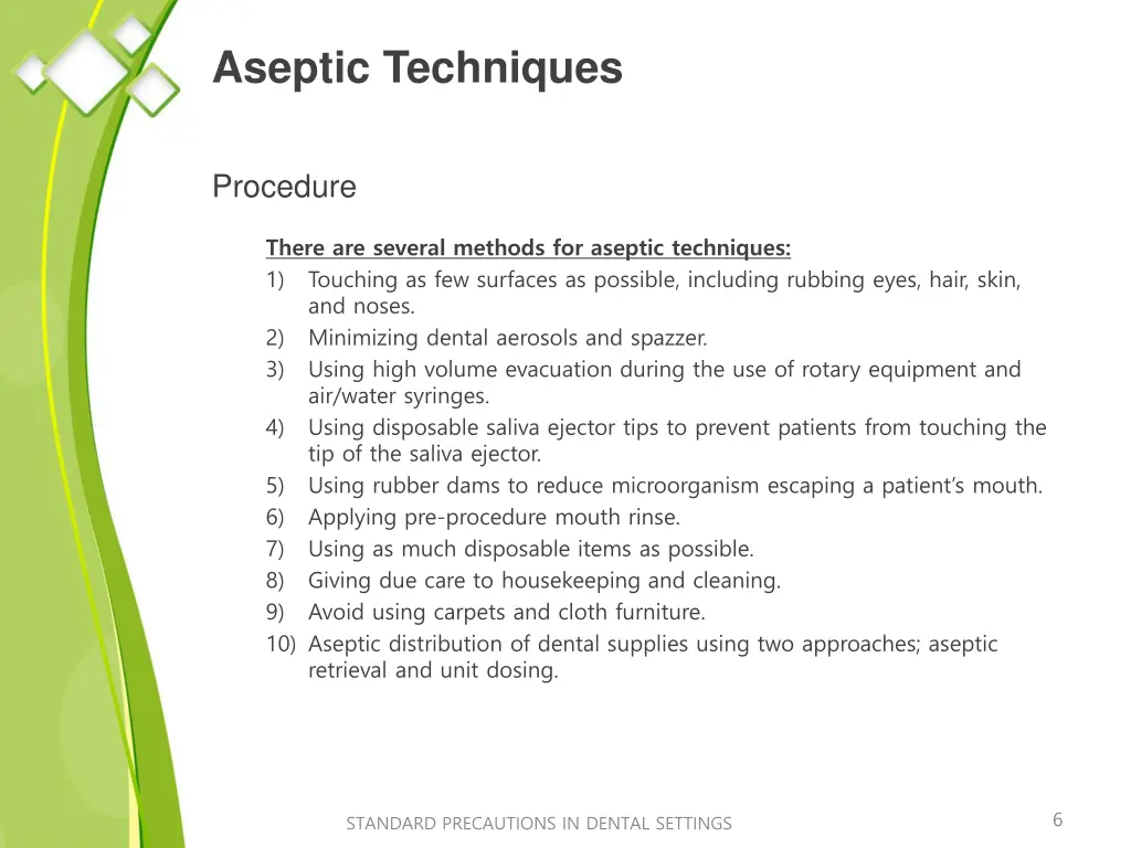 aseptic techniques 1