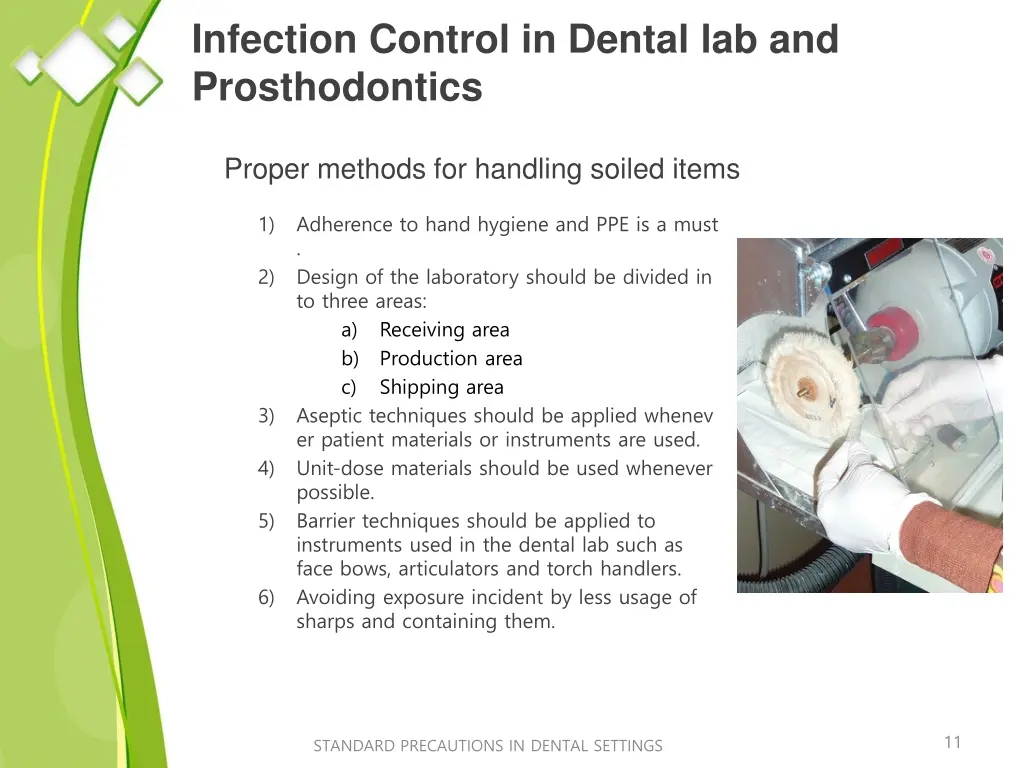 infection control in dental lab and prosthodontics