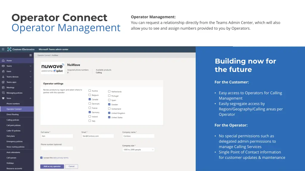 operator connect operator management