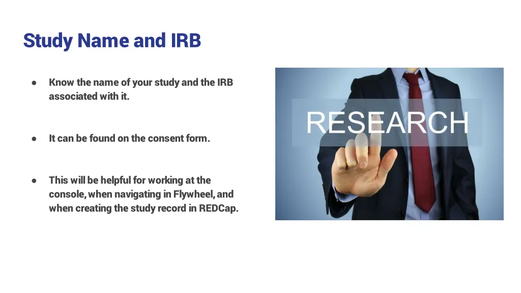 study name and irb