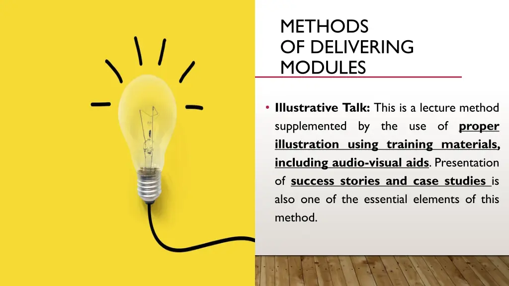 methods of delivering modules 1