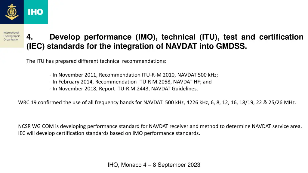 4 iec standards for the integration of navdat