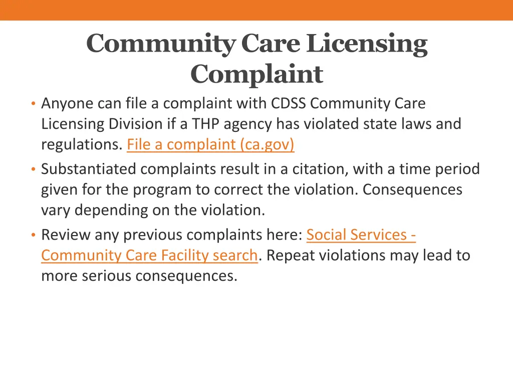 community care licensing complaint anyone