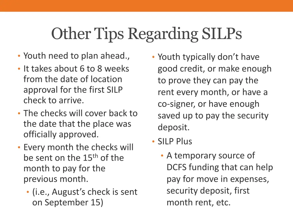 other tips regarding silps