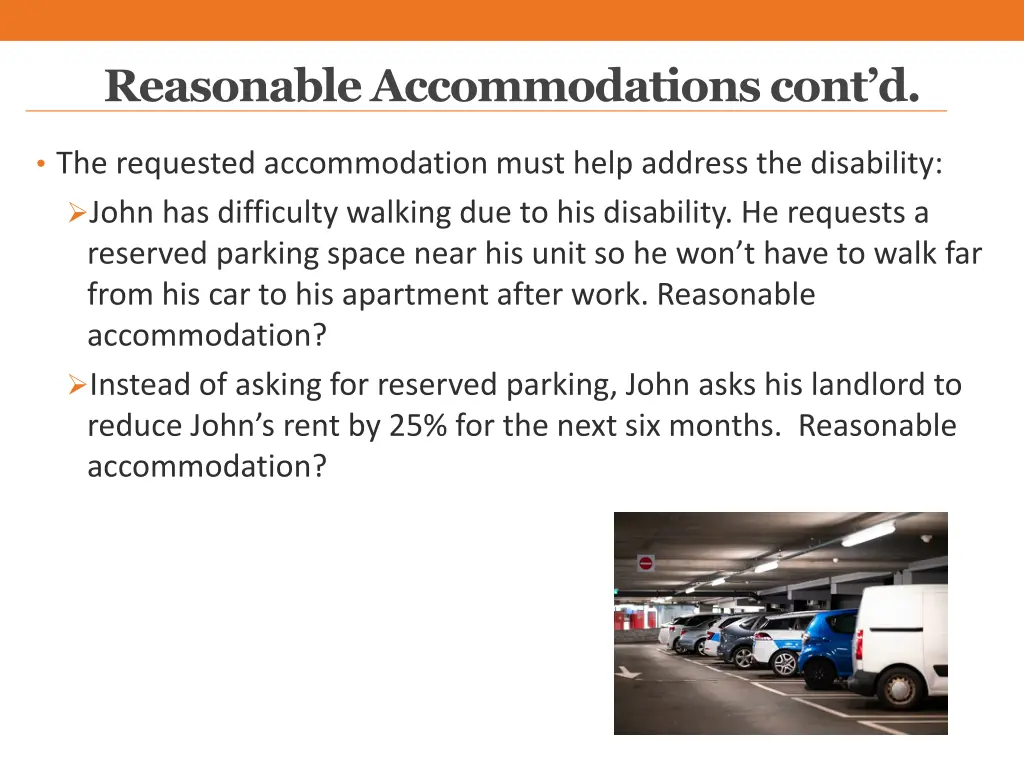 reasonable accommodations cont d