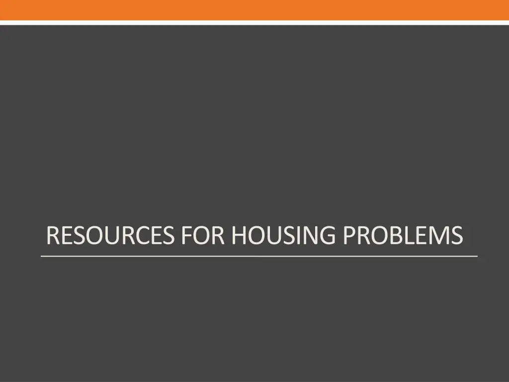 resources for housing problems