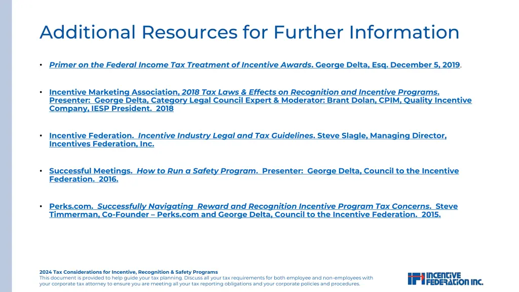 additional resources for further information