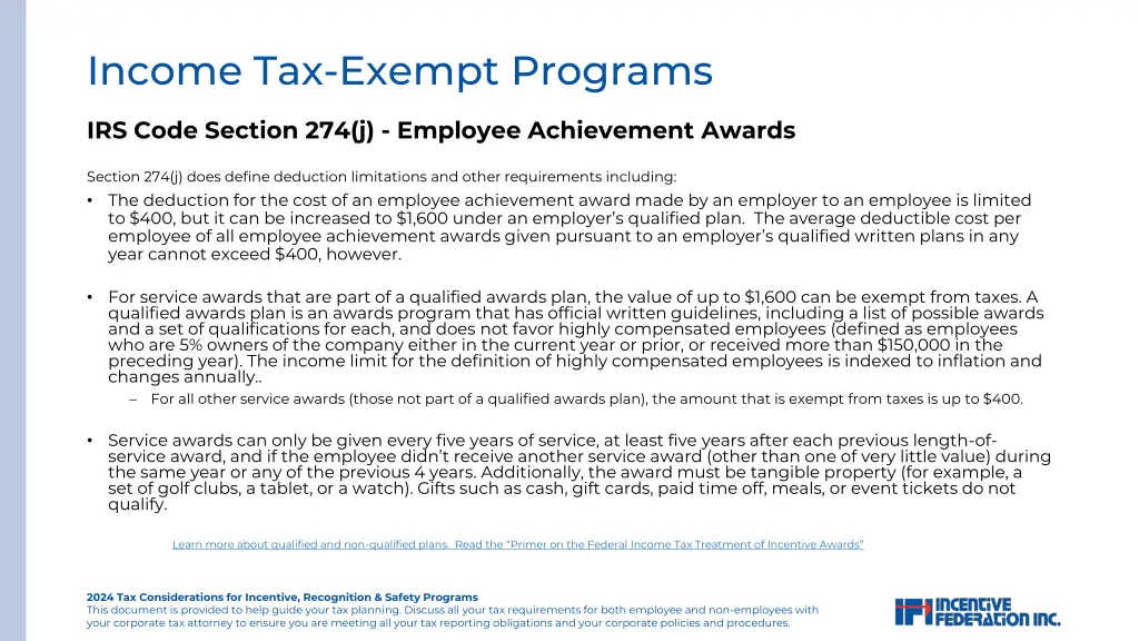 income tax exempt programs 2