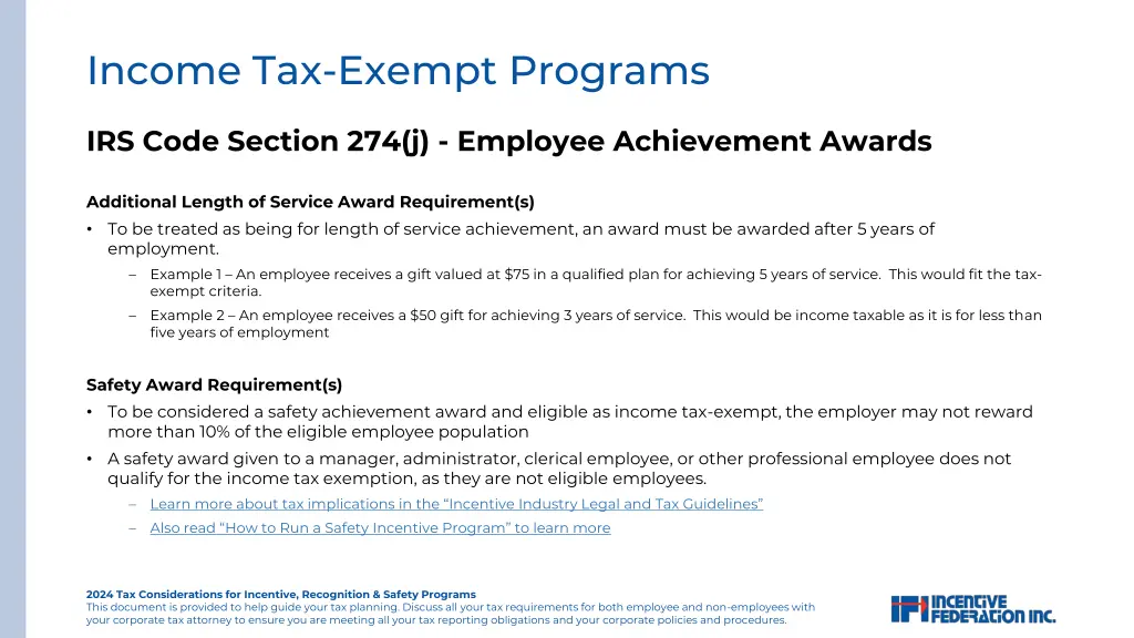 income tax exempt programs 3