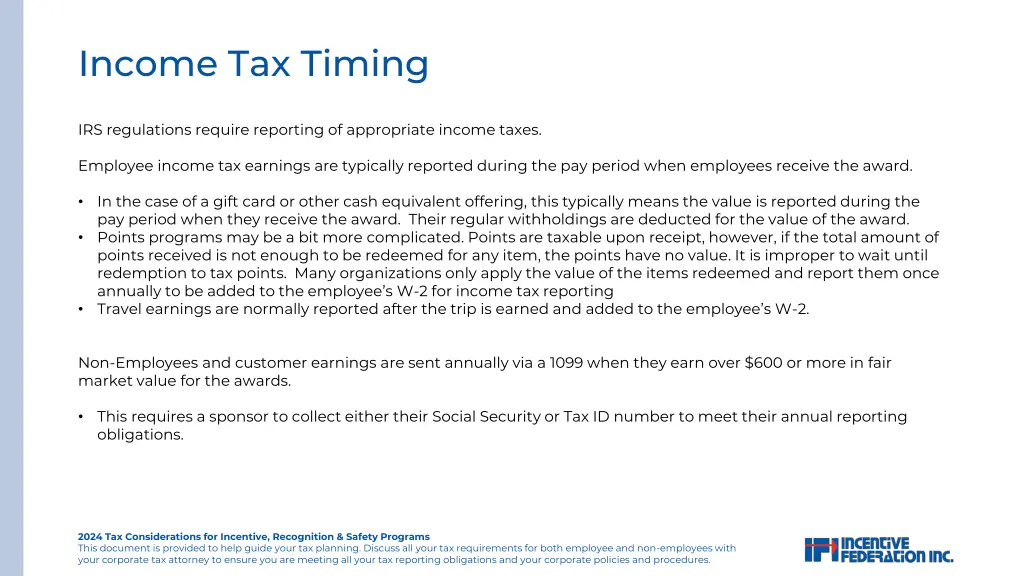 income tax timing