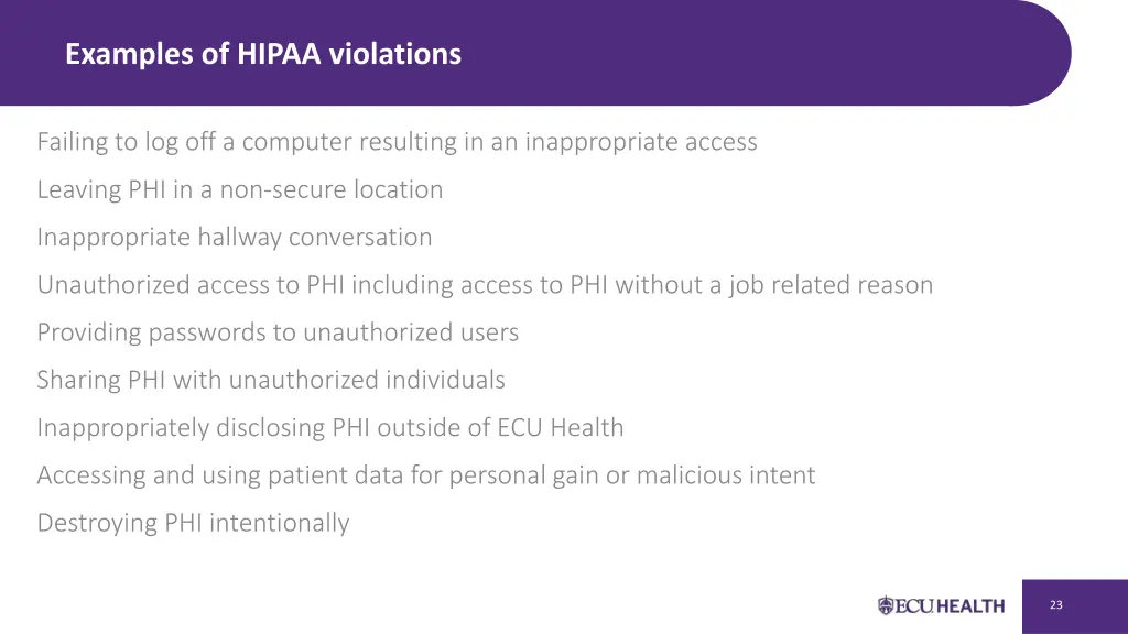 examples of hipaa violations