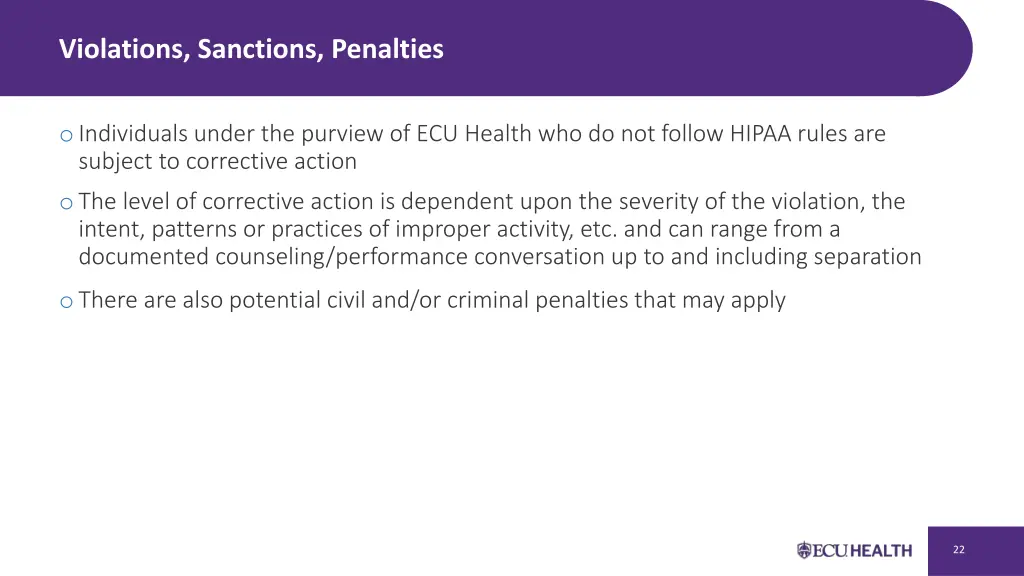 violations sanctions penalties