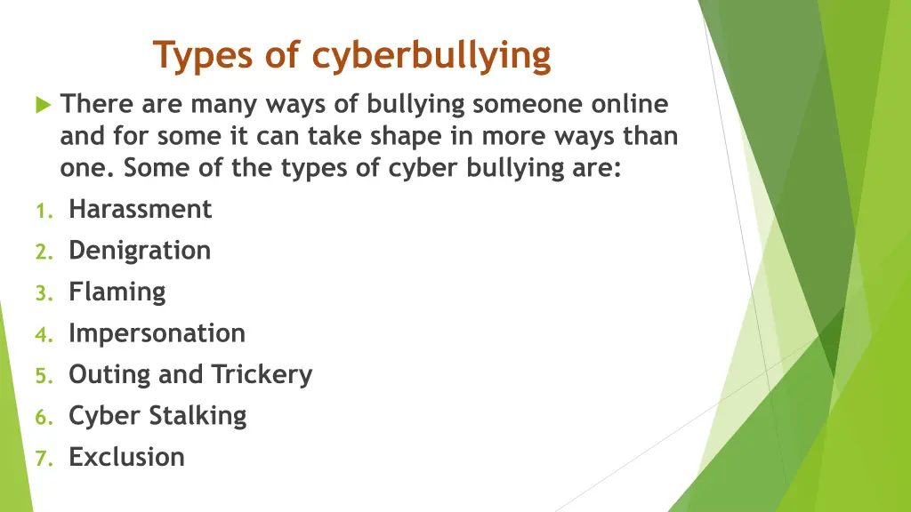 types of cyberbullying