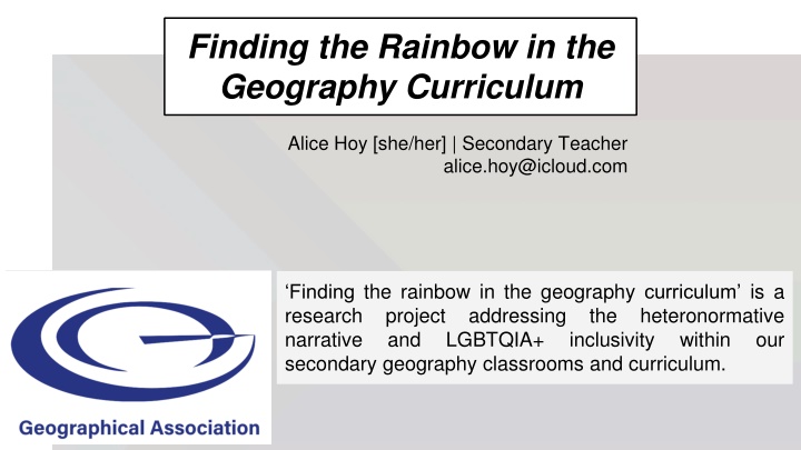 finding the rainbow in the geography curriculum