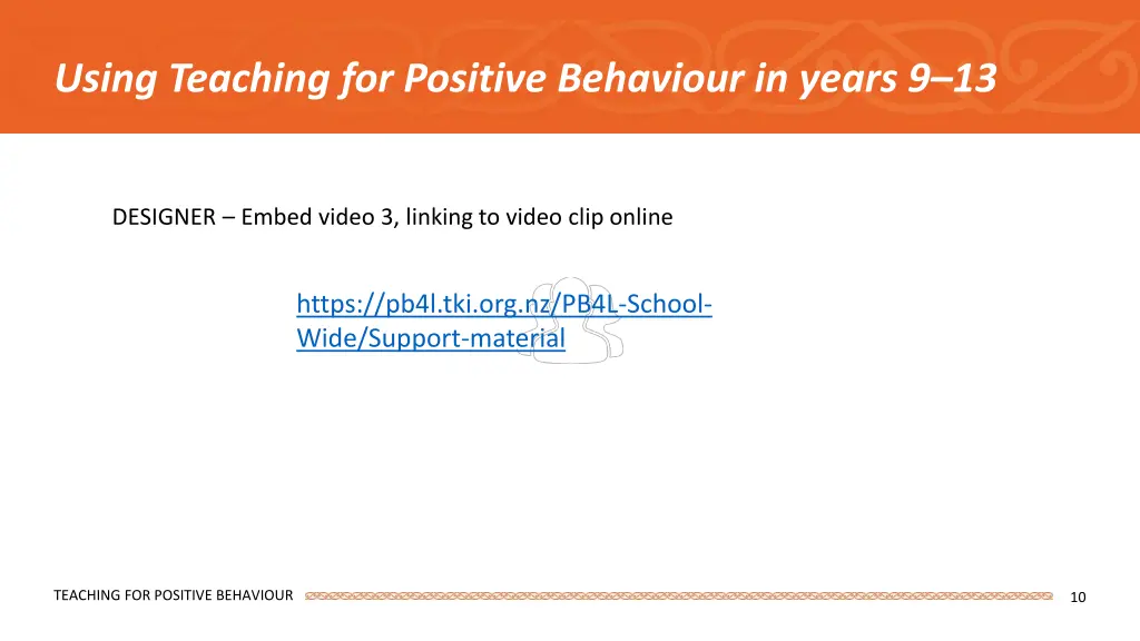 using teaching for positive behaviour in years