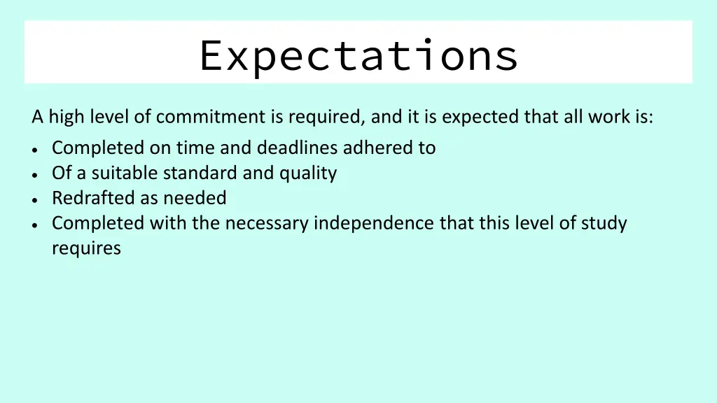 expectations