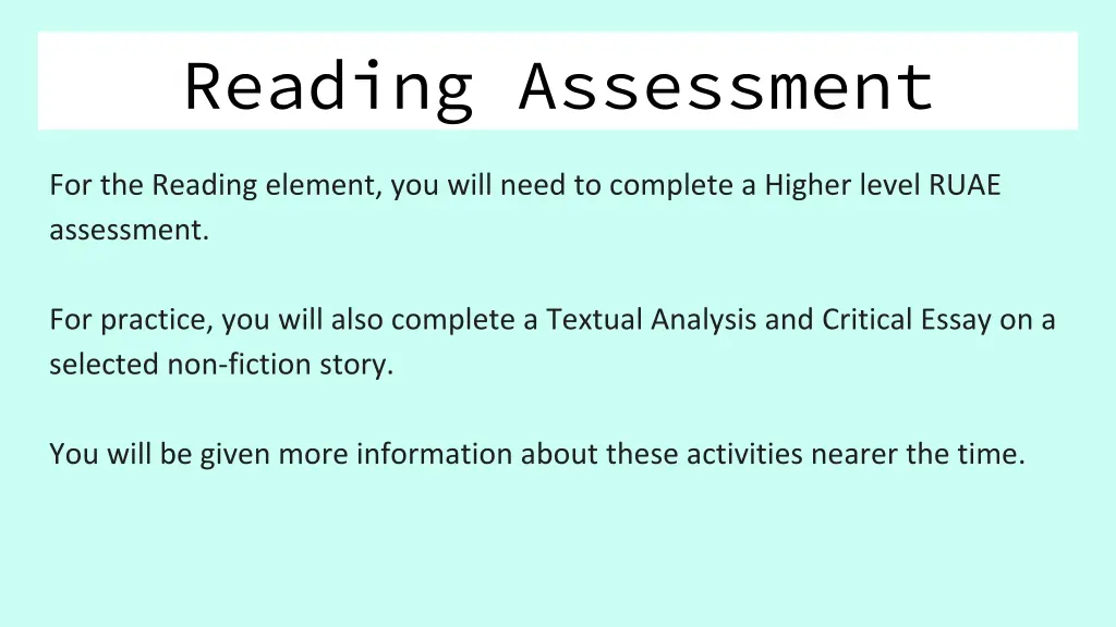 reading assessment