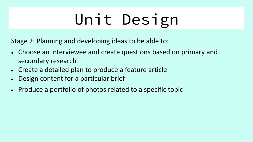 unit design 1