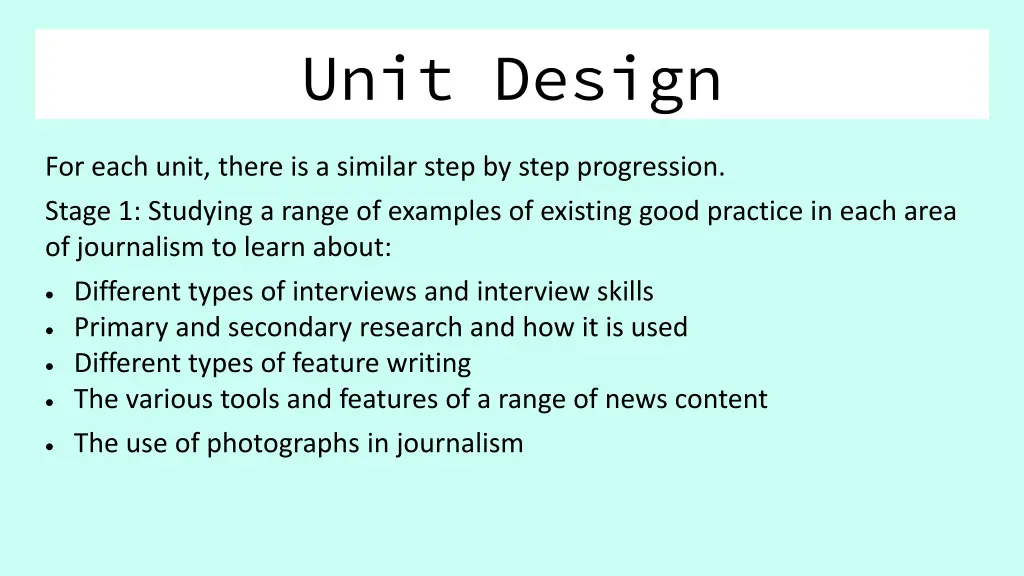 unit design