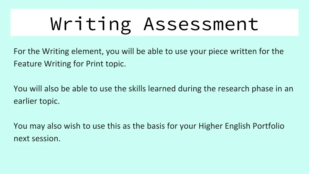 writing assessment