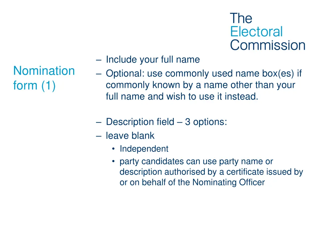 include your full name optional use commonly used