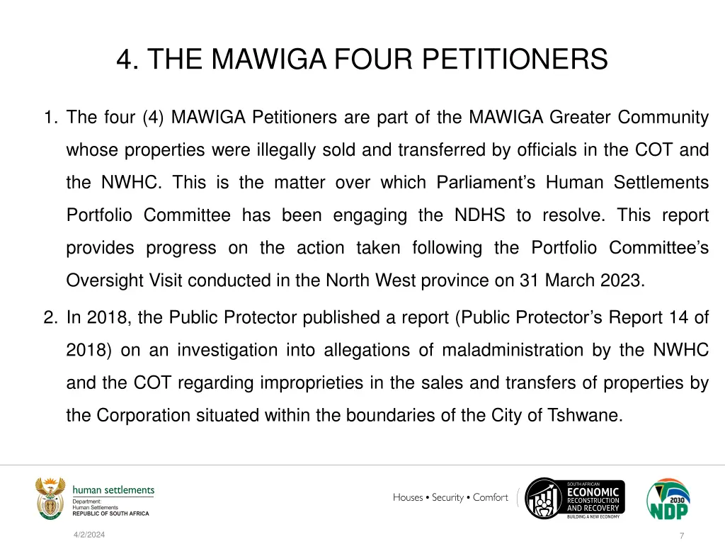 4 the mawiga four petitioners