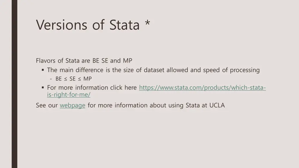 versions of stata