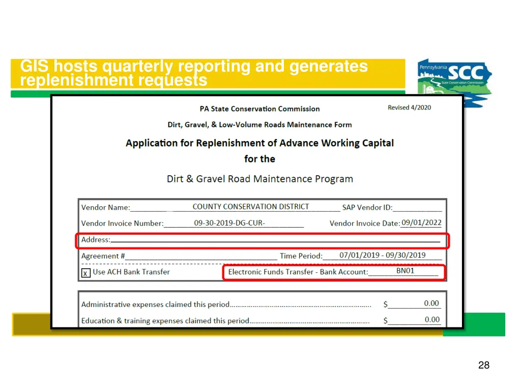 gis hosts quarterly reporting and generates 2