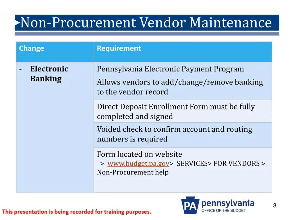 non procurement vendor maintenance 1