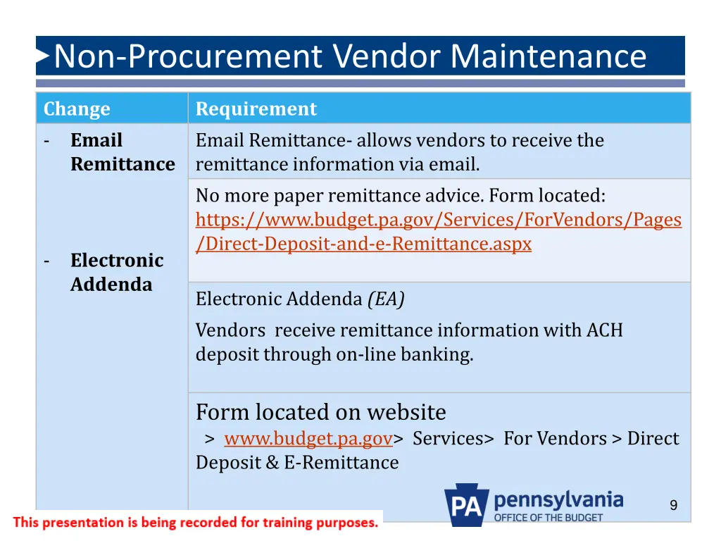 non procurement vendor maintenance 2