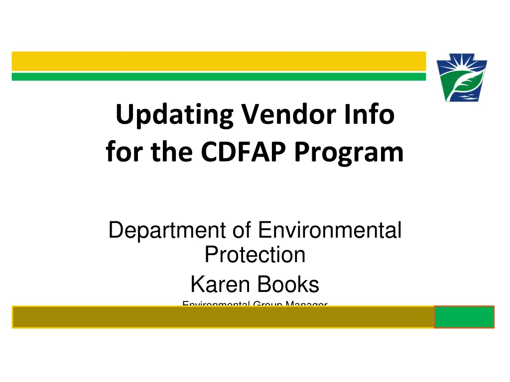 updating vendor info for the cdfap program