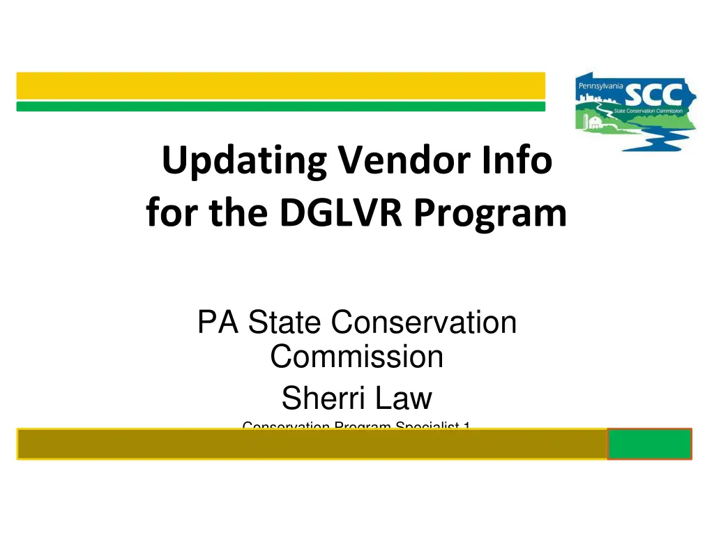 updating vendor info for the dglvr program