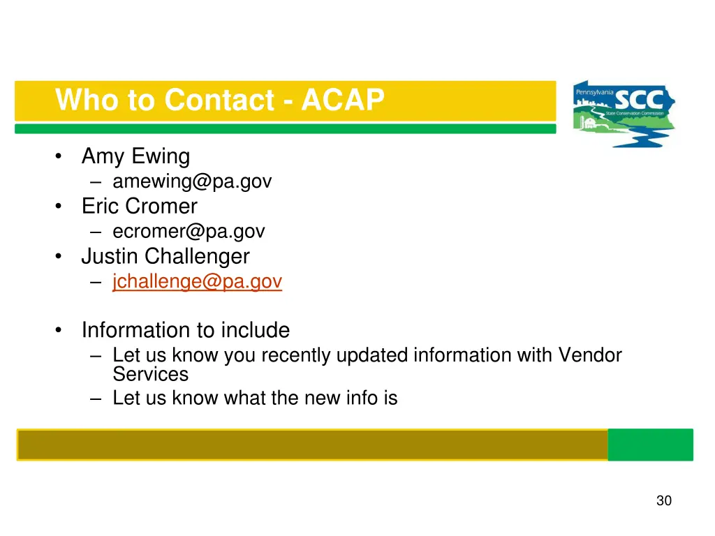 who to contact acap