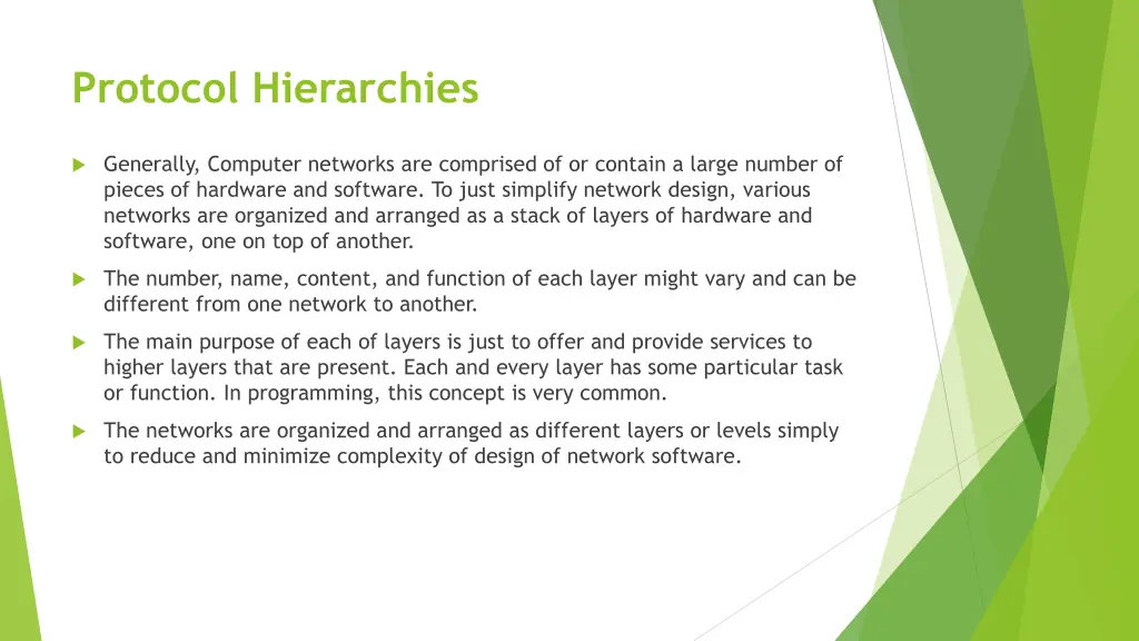 protocol hierarchies