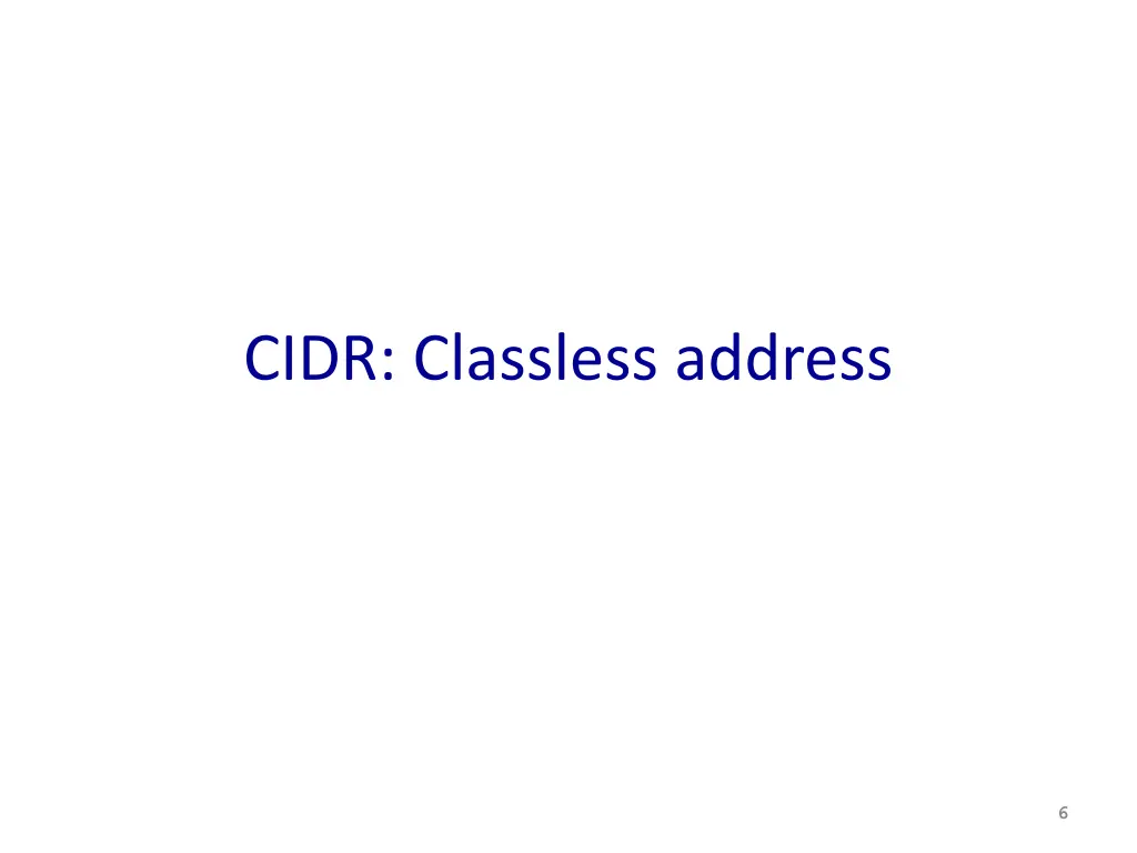 cidr classless address