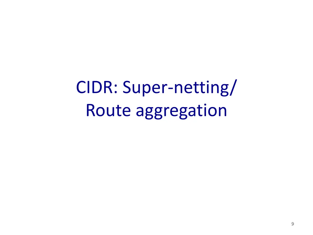 cidr super netting route aggregation