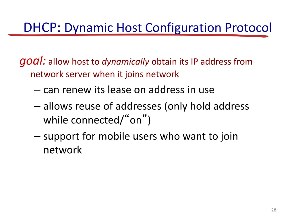 dhcp dynamic host configuration protocol