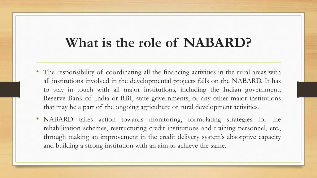 what is the role of nabard 2