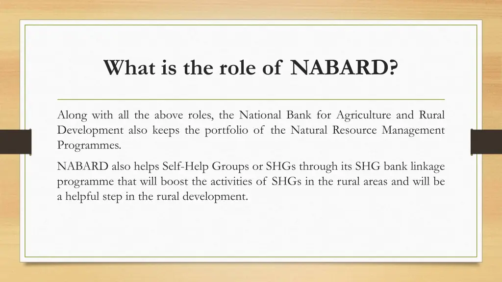 what is the role of nabard 4