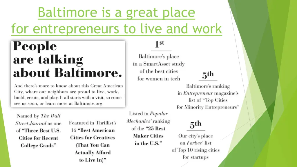 baltimore is a great place for entrepreneurs