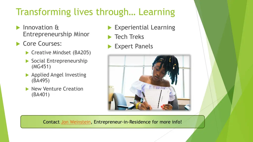 transforming lives through learning