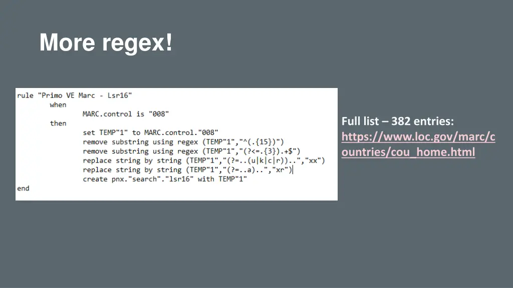 more regex