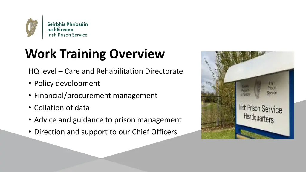 work training overview