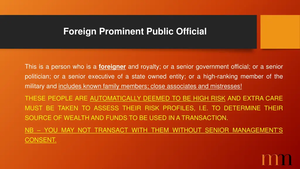 foreign prominent public official