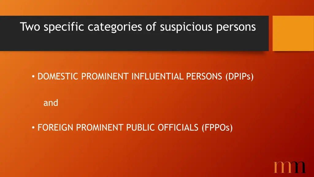 two specific categories of suspicious persons